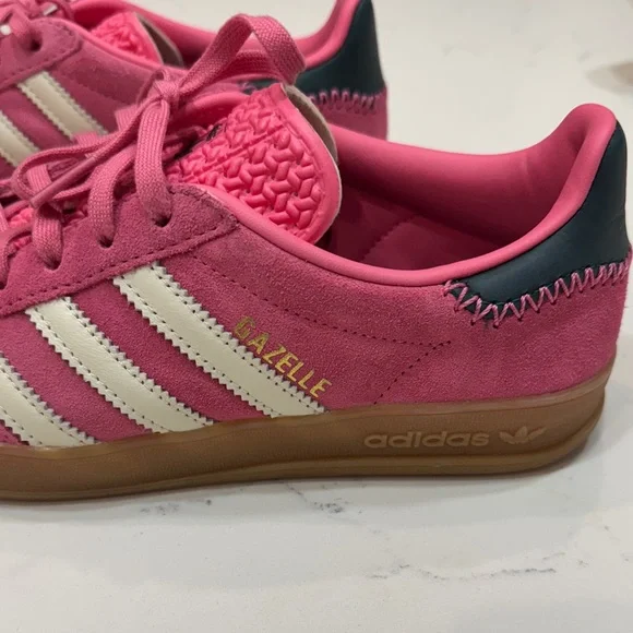 Adidas Gazelle Bold Pink and Green Shoes - Picture 5 of 7